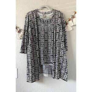 Chico's Tile Print Knit Sleeveless Tank And Cardigan Open Front Modest Cottage L